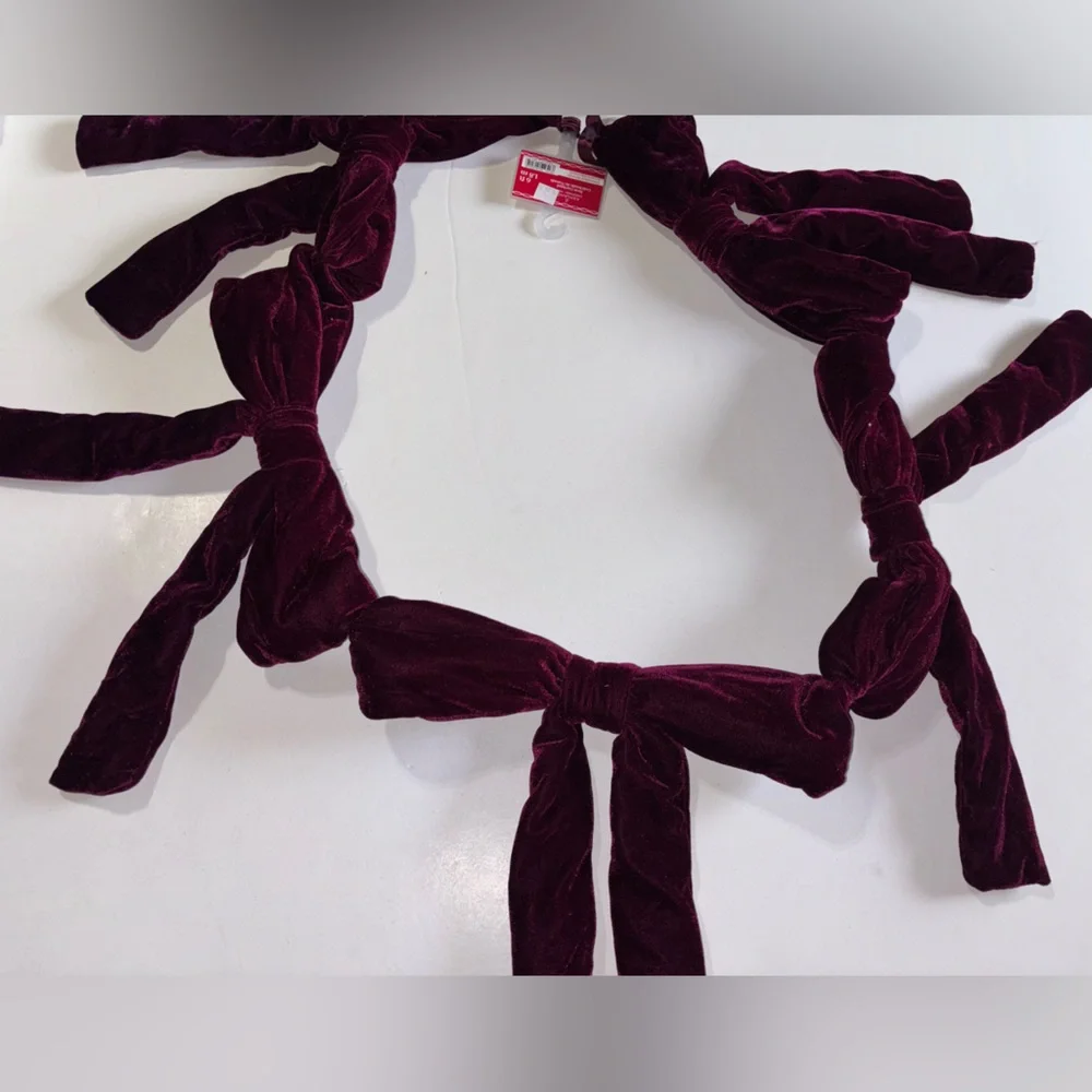Velvet Bow Garland Wine Bow Garland Bendable Bow Garland Rich Ralph Lauren Vibe